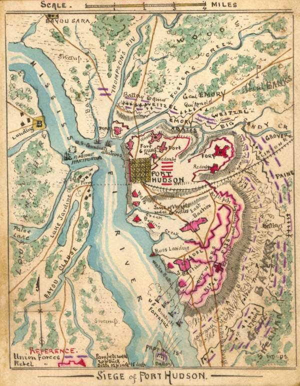 Siege of Port Hudson map